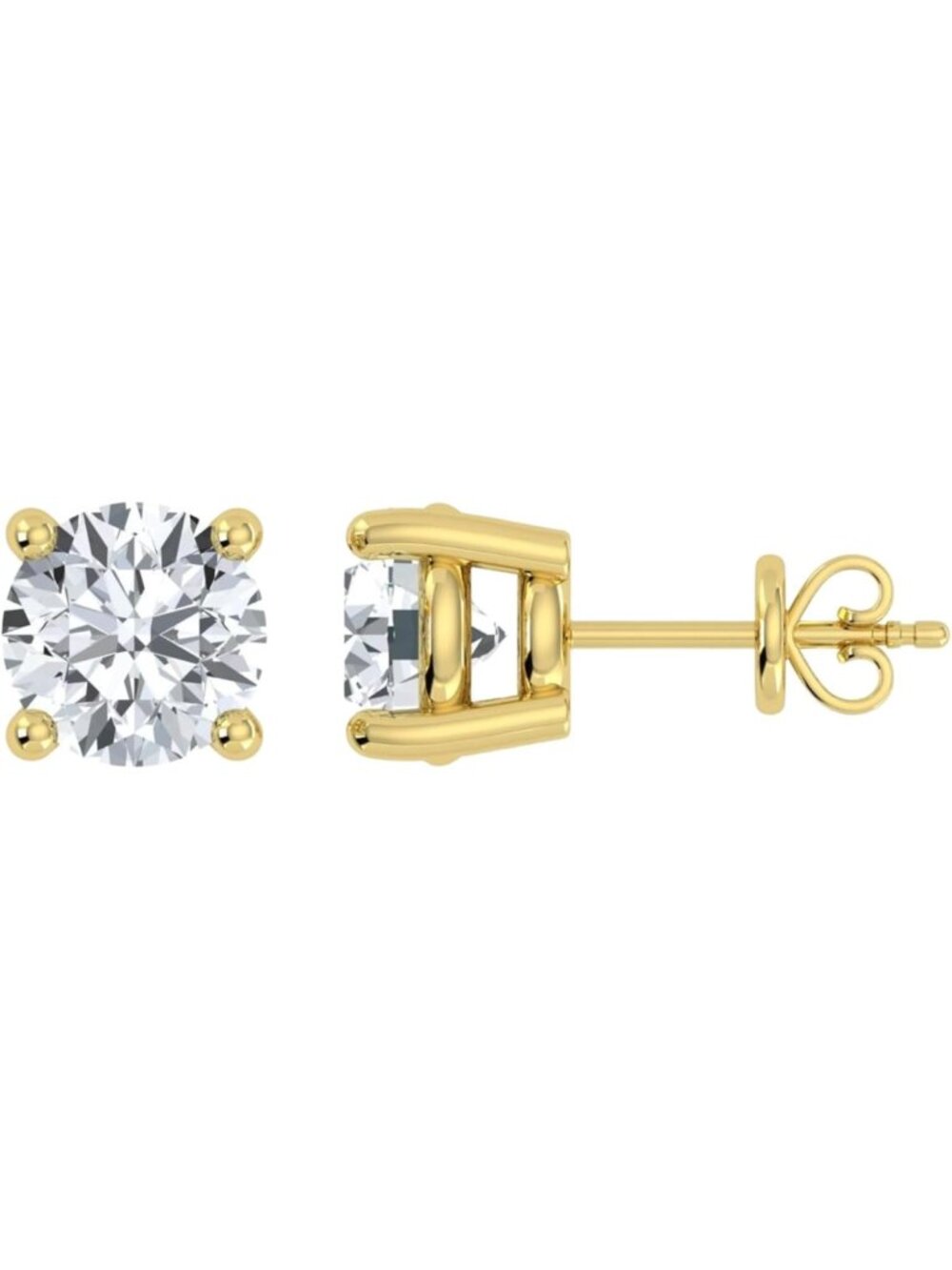Stunning Lab Grown Diamond Earrings | 14K Gold Plated Sterling Silver Jewelry